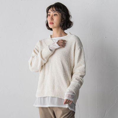 ツヤモールVネックニット | la.f（Women）/ラ エフ | 三越伊勢丹