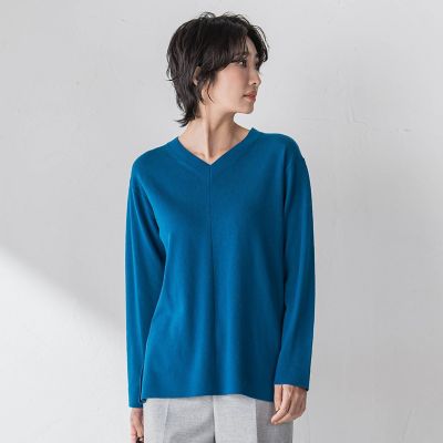 ＜la.f...（Women）＞ファインウールＶネックニット