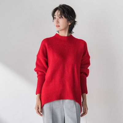 エーピーストゥディオ　エブリデイアイライク　クラシッククルーネックセーター　赤 エーピーストゥディオ エブリデイアイライク クラシッククルーネック