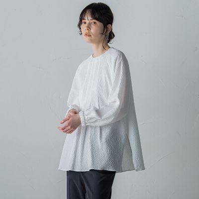 la.f... 新品タグ付 ポップアップジャカードブラウス 洗濯機で洗える ポップアップジャカードブラウス≪洗濯機で洗える≫ | la.f