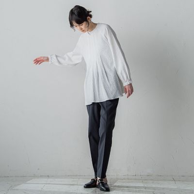 ＜la.f...（Women）＞ポップアップジャカードブラウス≪洗濯機で洗える≫