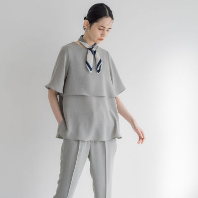 ＜la.f...（Women）＞メランジツイルＴブラウス≪洗濯機で洗える／セットアップ対応≫