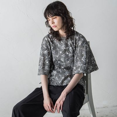 リーフプリントブラウス≪洗濯機で洗える≫