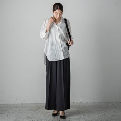 セミシアーストライプブラウス≪洗濯機で洗える≫