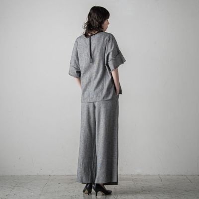リネンクラッシックブラウス≪手洗い可能／セットアップ対応≫
