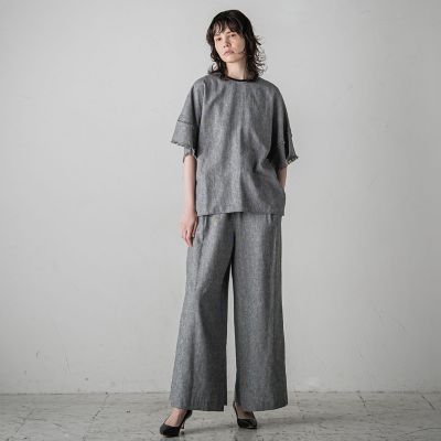 リネンクラッシックブラウス≪手洗い可能／セットアップ対応≫