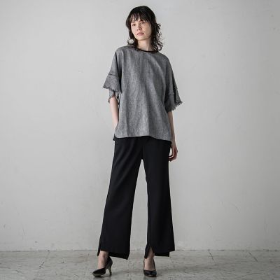 リネンクラッシックブラウス≪手洗い可能／セットアップ対応≫