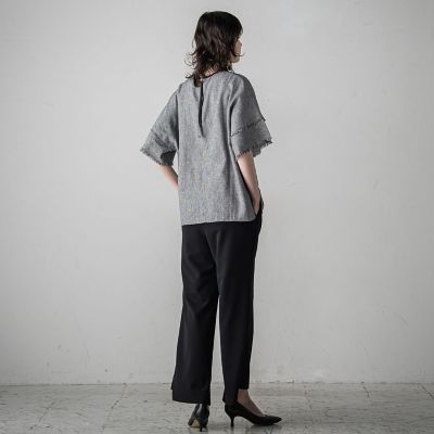 リネンクラッシックブラウス≪手洗い可能／セットアップ対応≫