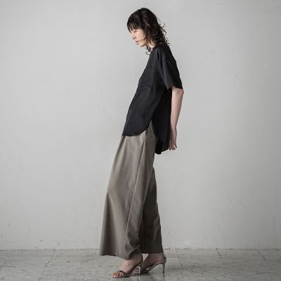 胸ポケットサテンヴィンテージブラウス≪手洗い可能≫