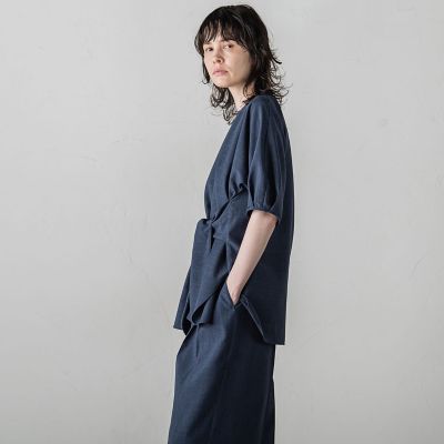麻調シャンブレーブラウス≪洗濯機で洗える／吸水速乾／ＵＶカット≫
