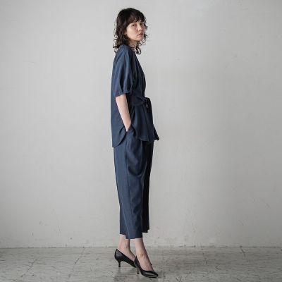 麻調シャンブレーブラウス≪洗濯機で洗える／吸水速乾／ＵＶカット≫