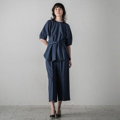 麻調シャンブレーブラウス≪洗濯機で洗える／吸水速乾／ＵＶカット≫
