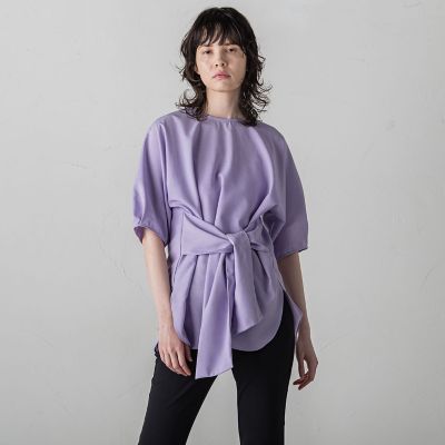 麻調シャンブレーブラウス≪洗濯機で洗える／吸水速乾／ＵＶカット≫