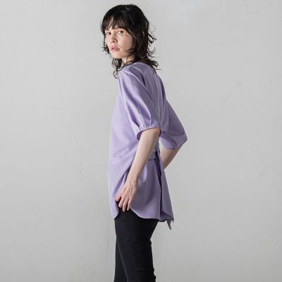麻調シャンブレーブラウス≪洗濯機で洗える／吸水速乾／ＵＶカット≫