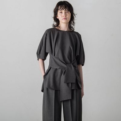 麻調シャンブレーブラウス≪洗濯機で洗える／吸水速乾／ＵＶカット≫