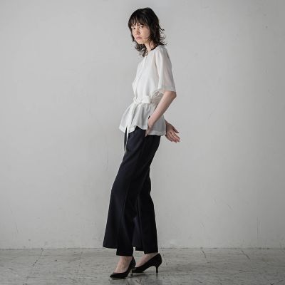 【ＷＥＢ限定】リネンライク２ＷＡＹブラウス≪セットアップ対応／洗濯機で洗える≫