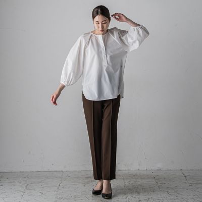 ボリューム袖タフタブラウス≪洗濯機で洗える／セットアップ対応≫