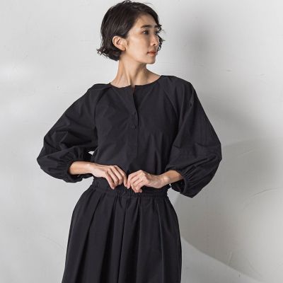 ボリューム袖タフタブラウス≪洗濯機で洗える／セットアップ対応≫