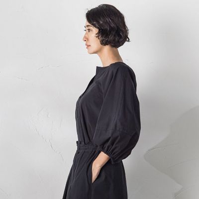 ボリューム袖タフタブラウス≪洗濯機で洗える／セットアップ対応≫