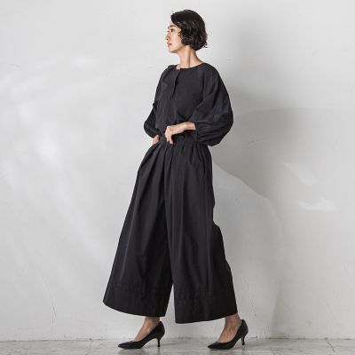 ボリューム袖タフタブラウス≪洗濯機で洗える／セットアップ対応≫