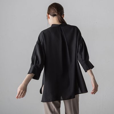 ボウタイスカーフ付ブラウス≪洗濯機で洗える≫