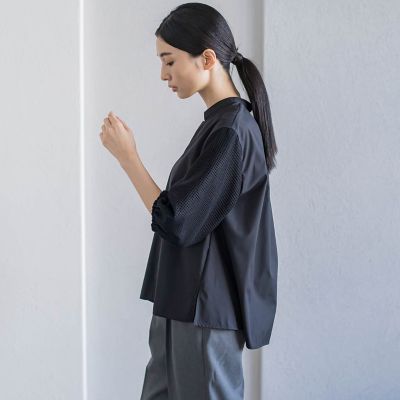 袖レースブラウス≪洗濯機で洗える／防シワ／接触冷感／紫外線防止≫