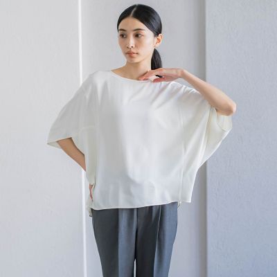 梨地ドルマンブラウス≪洗濯機で洗える≫