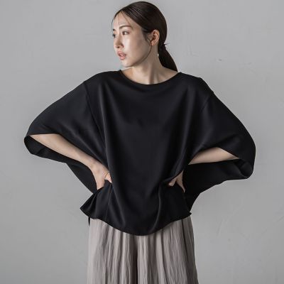 梨地ドルマンブラウス≪洗濯機で洗える≫
