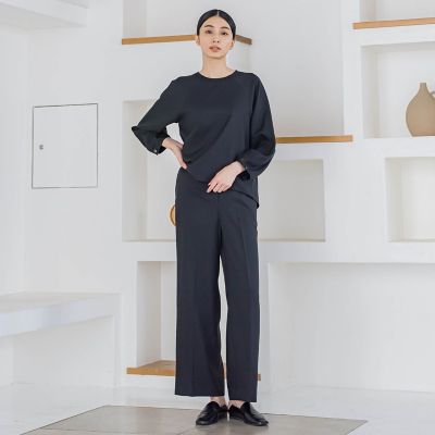 【ＷＥＢ限定】バックリボンストレッチブラウス≪洗濯機で洗える／セットアップ対応≫