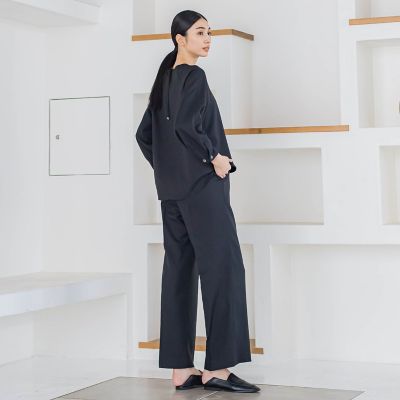 【ＷＥＢ限定】バックリボンストレッチブラウス≪洗濯機で洗える／セットアップ対応≫