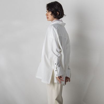 タイプライターオーバーサイズシャツ≪洗濯機で洗える／速乾性／抗ピリング≫