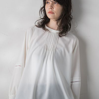 フルダルスパンマイクロピーチブラウス≪洗濯機で洗える≫