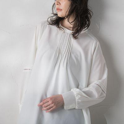 フルダルスパンマイクロピーチブラウス≪洗濯機で洗える≫