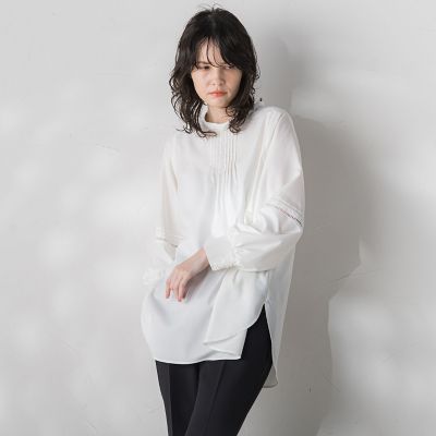 フルダルスパンマイクロピーチブラウス≪洗濯機で洗える≫