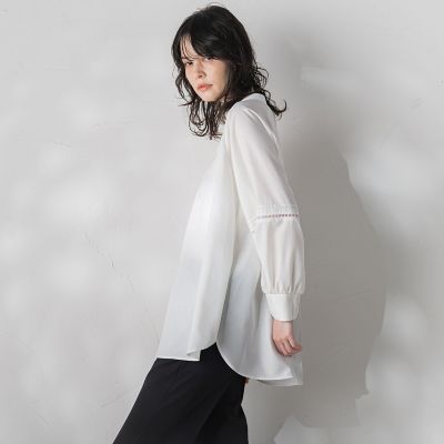 フルダルスパンマイクロピーチブラウス≪洗濯機で洗える≫