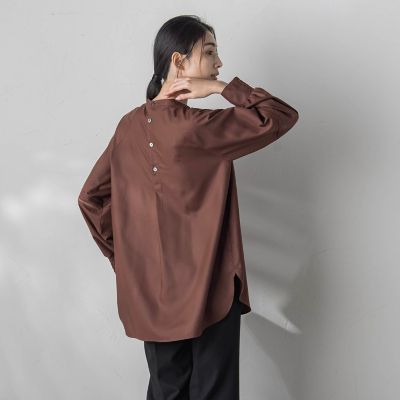 フルダルスパンマイクロピーチブラウス≪洗濯機で洗える≫