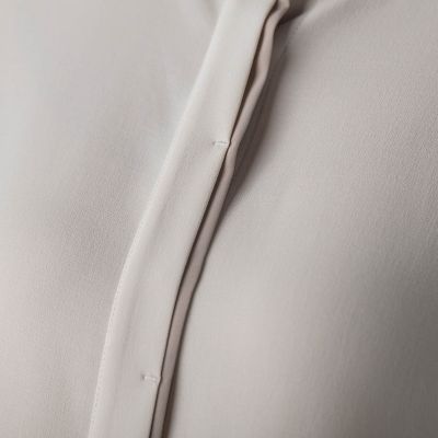 フロント配色バンドカラーブラウス≪洗濯機で洗える≫