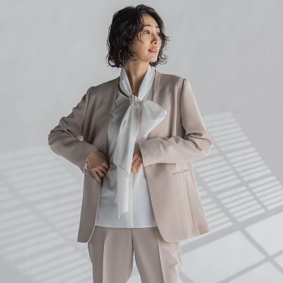 ボウタイリボンブラウス≪洗濯機で洗える≫