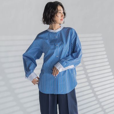 la.f...（Women）/ラ エフ バンドカラーシャツ≪洗濯機で洗える≫