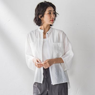 シアーバンブーブラウス≪洗濯機で洗える≫