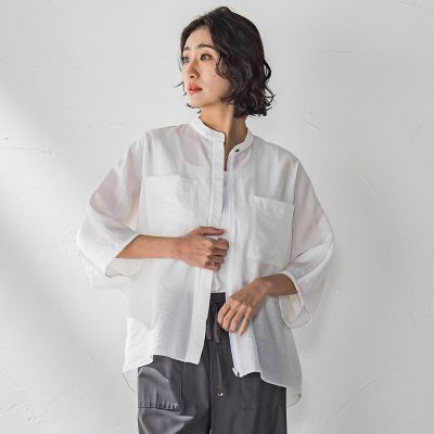 シアーバンブーブラウス≪洗濯機で洗える≫