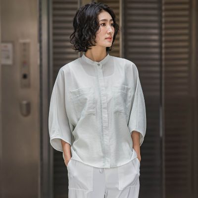 ＜la.f...（Women）＞シアーバンブーブラウス≪洗濯機で洗える≫