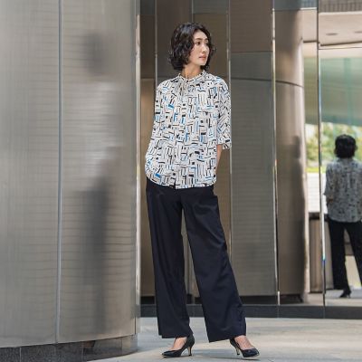 幾何柄ブラウス≪洗濯機で洗える≫ | la.f（Women）/ラ エフ