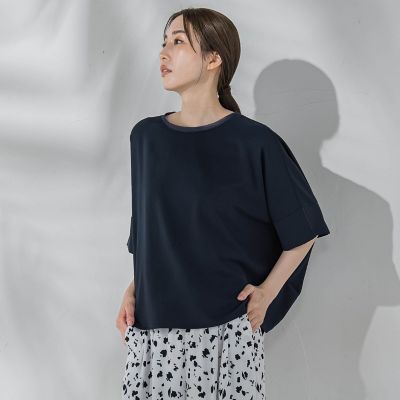 ハイストレッチカットソーブラウス≪洗濯機で洗える≫