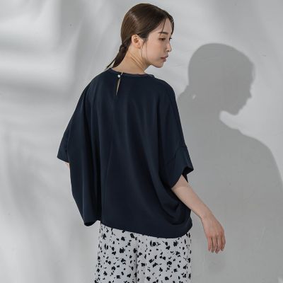 ハイストレッチカットソーブラウス≪洗濯機で洗える≫