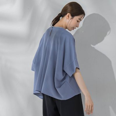 ハイストレッチカットソーブラウス≪洗濯機で洗える≫