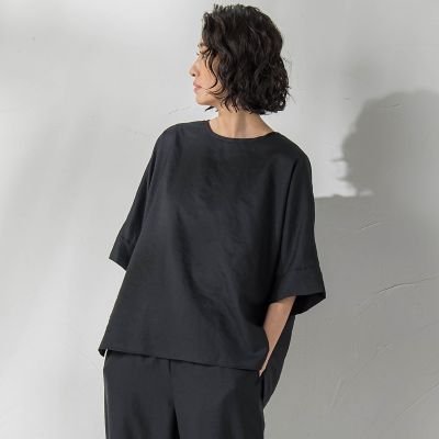 【SALE】la.f...（Women）/ラ エフ 麻調ヴィンテージブラウス&#8810;手洗い可能&#8811; 04ブラック トップス【三越伊勢丹/公式】