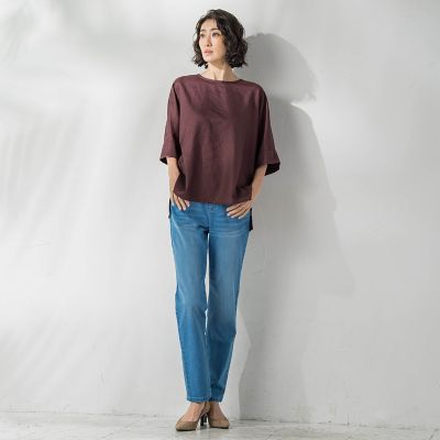 biyori】麻調ヴィンテージブラウス≪手洗い可能≫ | la.f