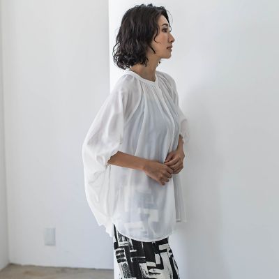 【ＷＥＢ限定】ドルマンギャザーブラウス≪手洗い可能≫