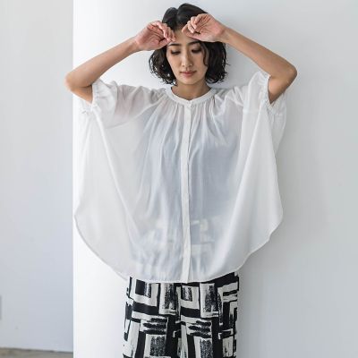 【ＷＥＢ限定】ドルマンギャザーブラウス≪手洗い可能≫